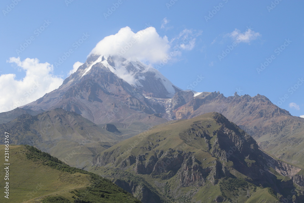 High mountain Kazbegi in Georgia