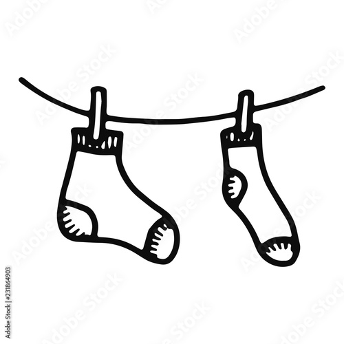 sock icon. isolated object vector silhouette