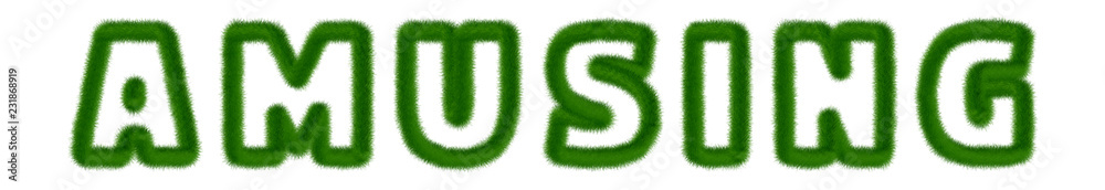 Amusing - text written with grass Amusing - text written with grass