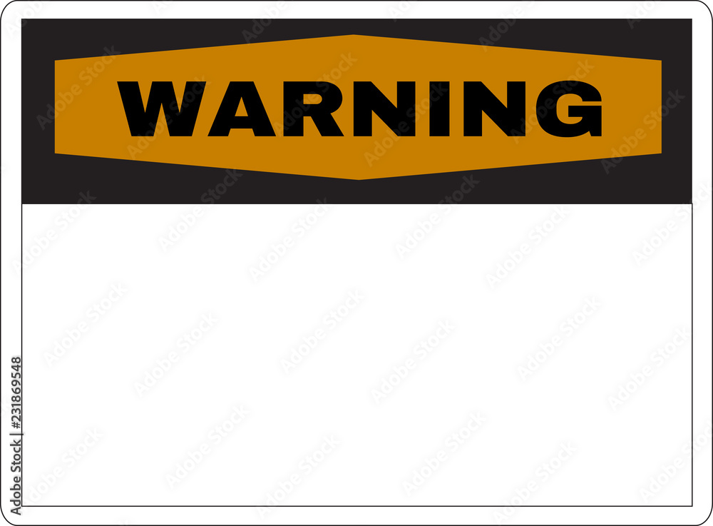 warning sign printed, vector illustration.