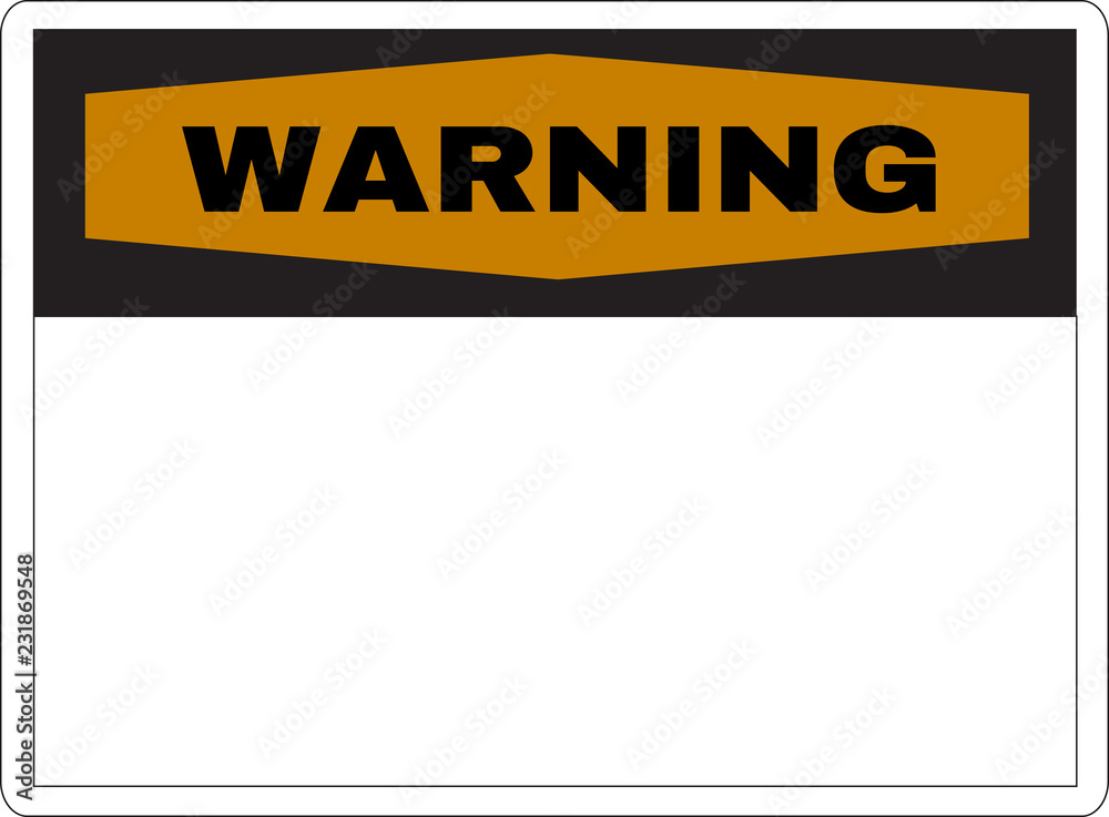 Obraz premium warning sign printed, vector illustration.