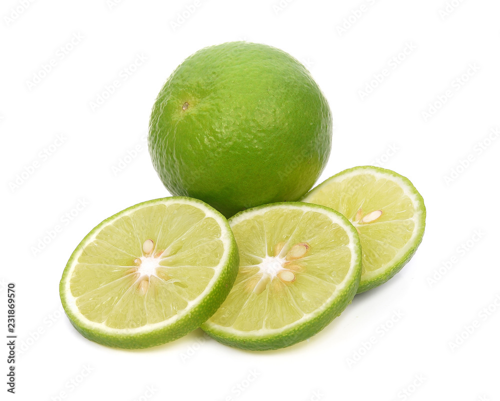 Fresh lime Isolated on white background