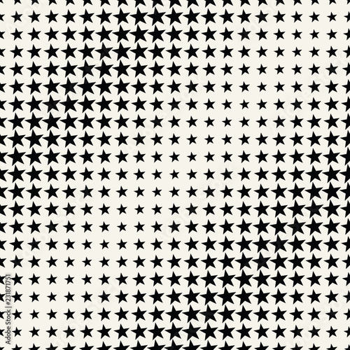 Geometric halftone vector pattern with stars. Usable as border, design element or background.