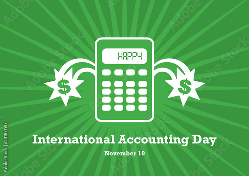 International Accounting Day vector. Calculator on a green background. Simple calculator icon. Important day