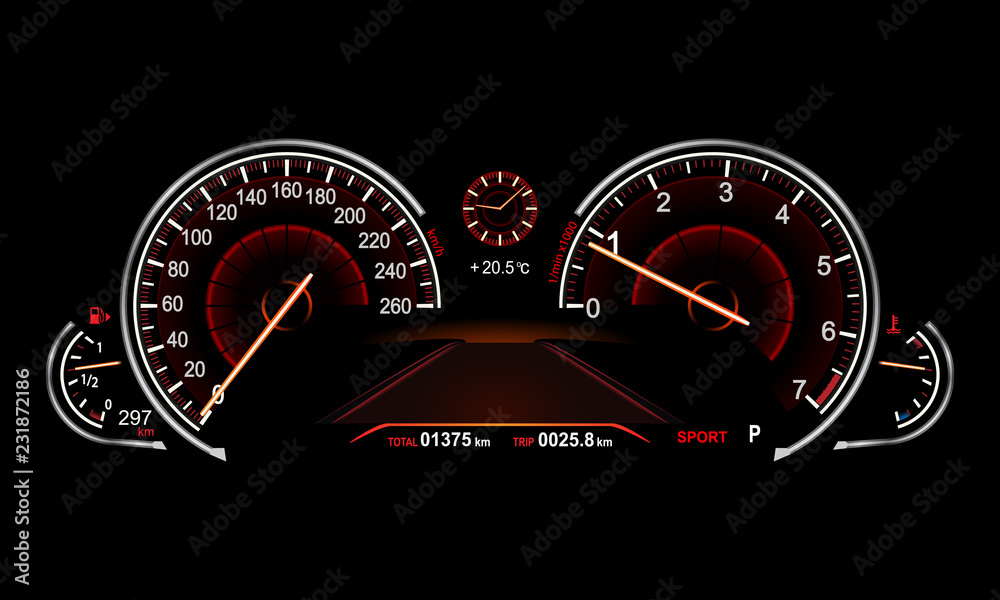 Fototapeta premium realistic car dashboard.