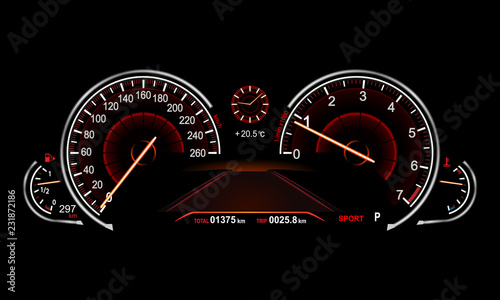 realistic car dashboard.