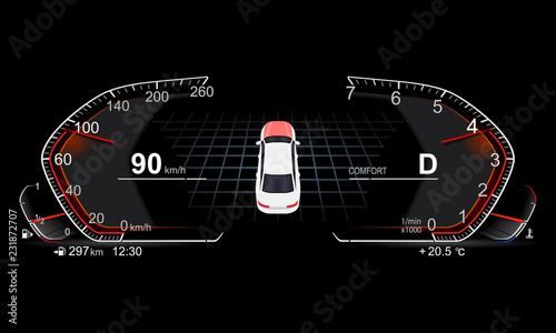 realistic car dashboard.