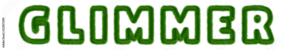 Glimmer - text written with grass Glimmer - text written with grass