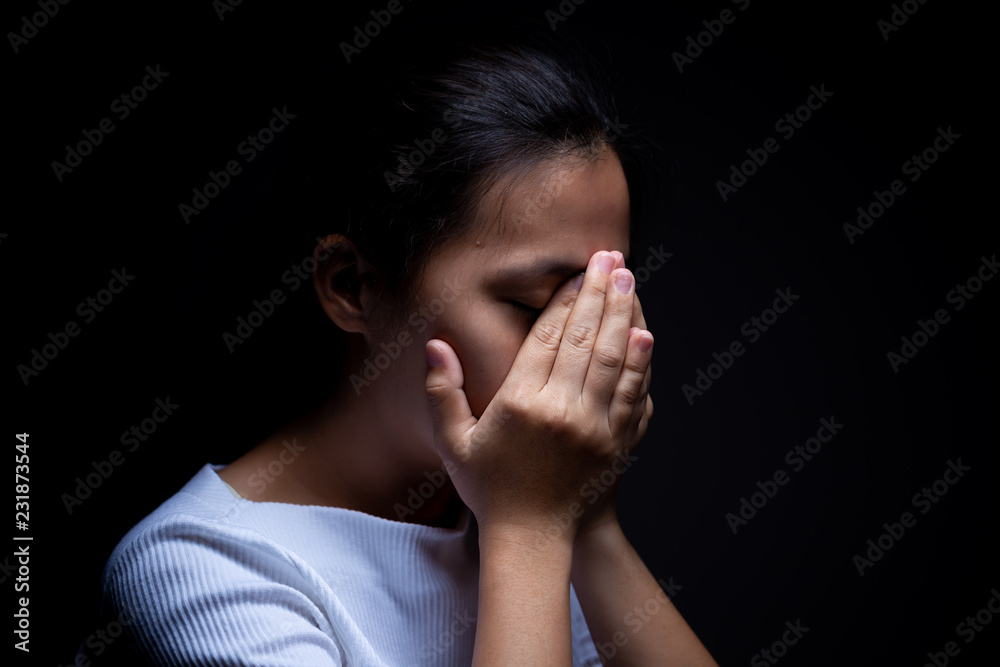 Sadness of a woman in the dark Sadness of a woman in the dark