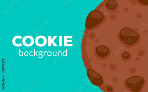 Chocolate chips cookie background.