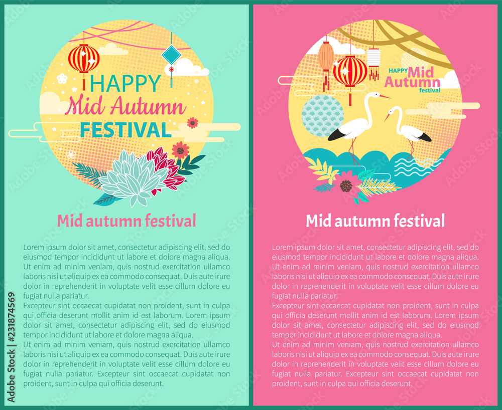 Mid Autumn Festival Posters Vector Illustration