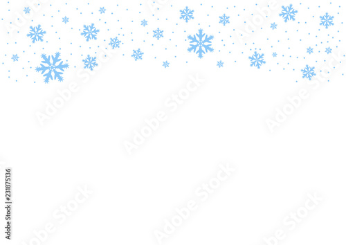 Vector falling blue snow on isolated background  possibility of overlay. Place for text. Winter  Christmas texture.