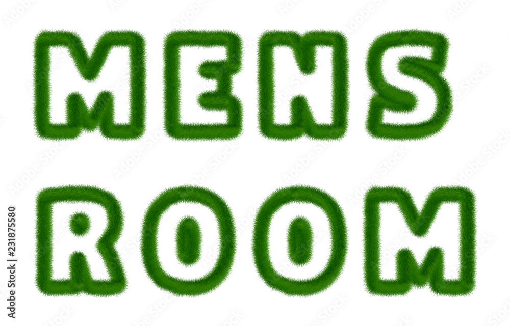 Fototapeta premium Men's Room - text written with grass