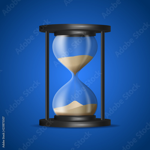 Realistic Detailed 3d Hourglass with Sand Inside. Vector