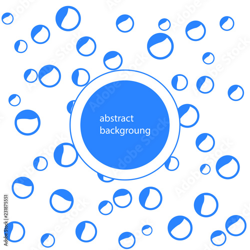 Absract Flat water Bubbles Isolated on the white Background.