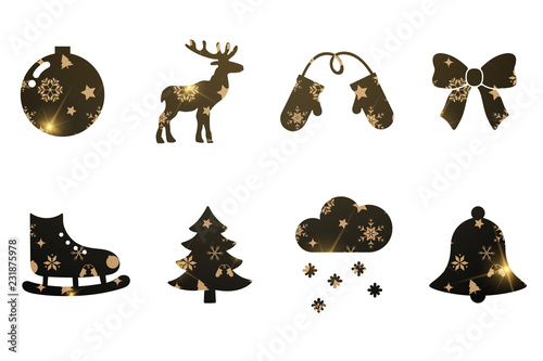 Weihnachtliche Symbole - gold gelb dunkel