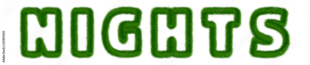 Nights - text written with grass Nights - text written with grass