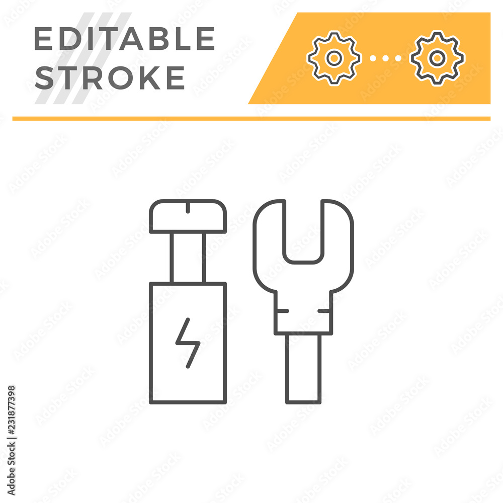 Electrical terminals line icon Electrical terminals line icon