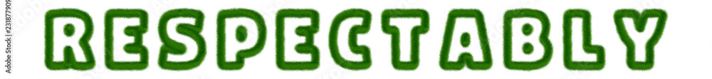 Respectably - text written with grass
