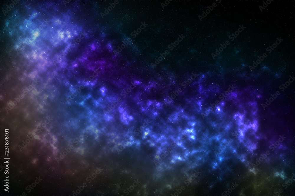 Colorful galaxy in space. Dust and stars. Background texture.