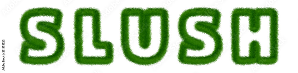 Slush - text written with grass Slush - text written with grass