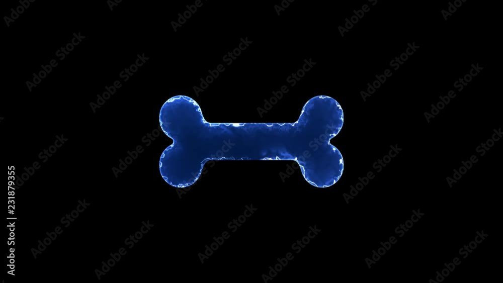 Symbol bone. Blue Electric Glow Storm. looped video. Alpha channel black Symbol bone. Blue Electric Glow Storm. looped video. Alpha channel black