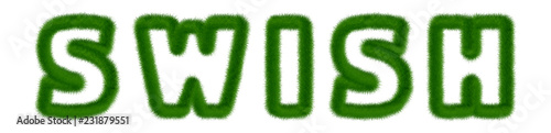 Swish - text written with grass