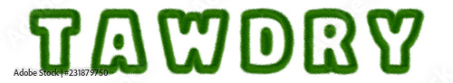 Tawdry - text written with grass