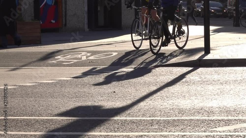 Cycling to work on cycle path