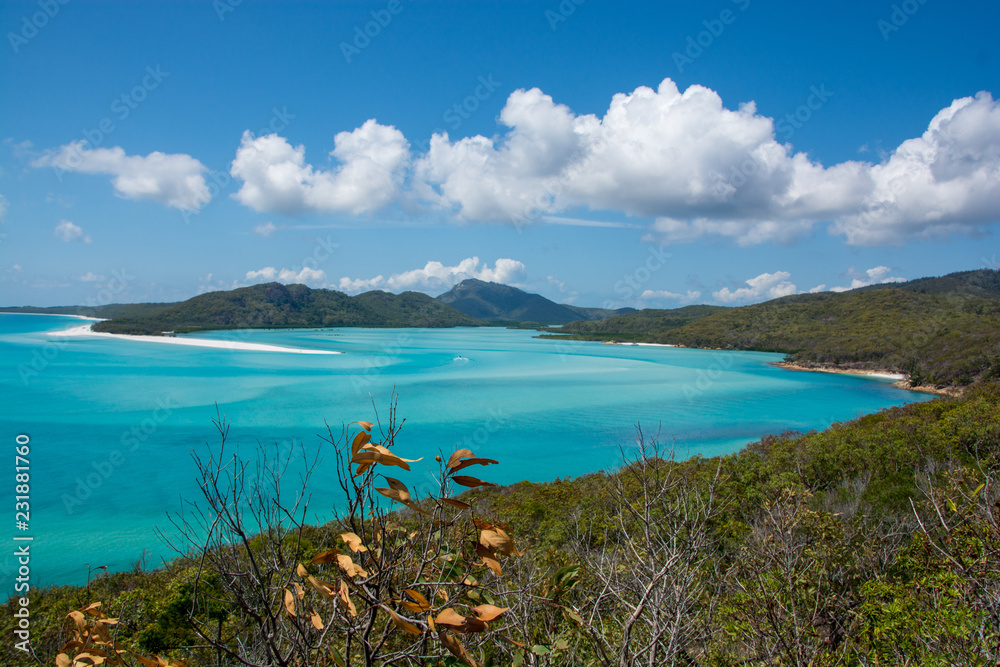 Whitehaven Beach in the Whitsunday Islands, Queensland, Australia on a sunny day