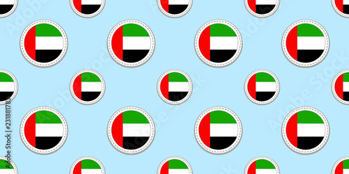 Free Download UAE round flag seamless pattern. The United Arab Emirates background. Vector circle icons. Geometric symbols. Texture for sports pages, travelling, design elements. patriotic wallpaper. - GFXLoad