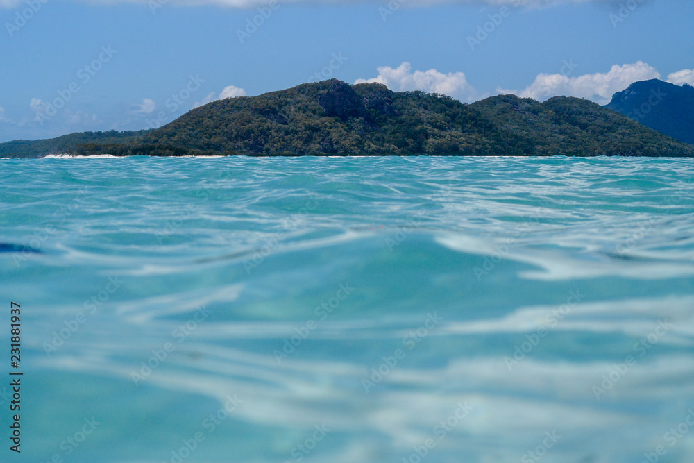 Whitehaven Beach in the Whitsunday Islands, Queensland, Australia on a sunny day