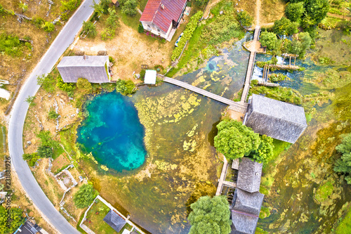 Majerovo vrilo river source of Gacka aerial view photo