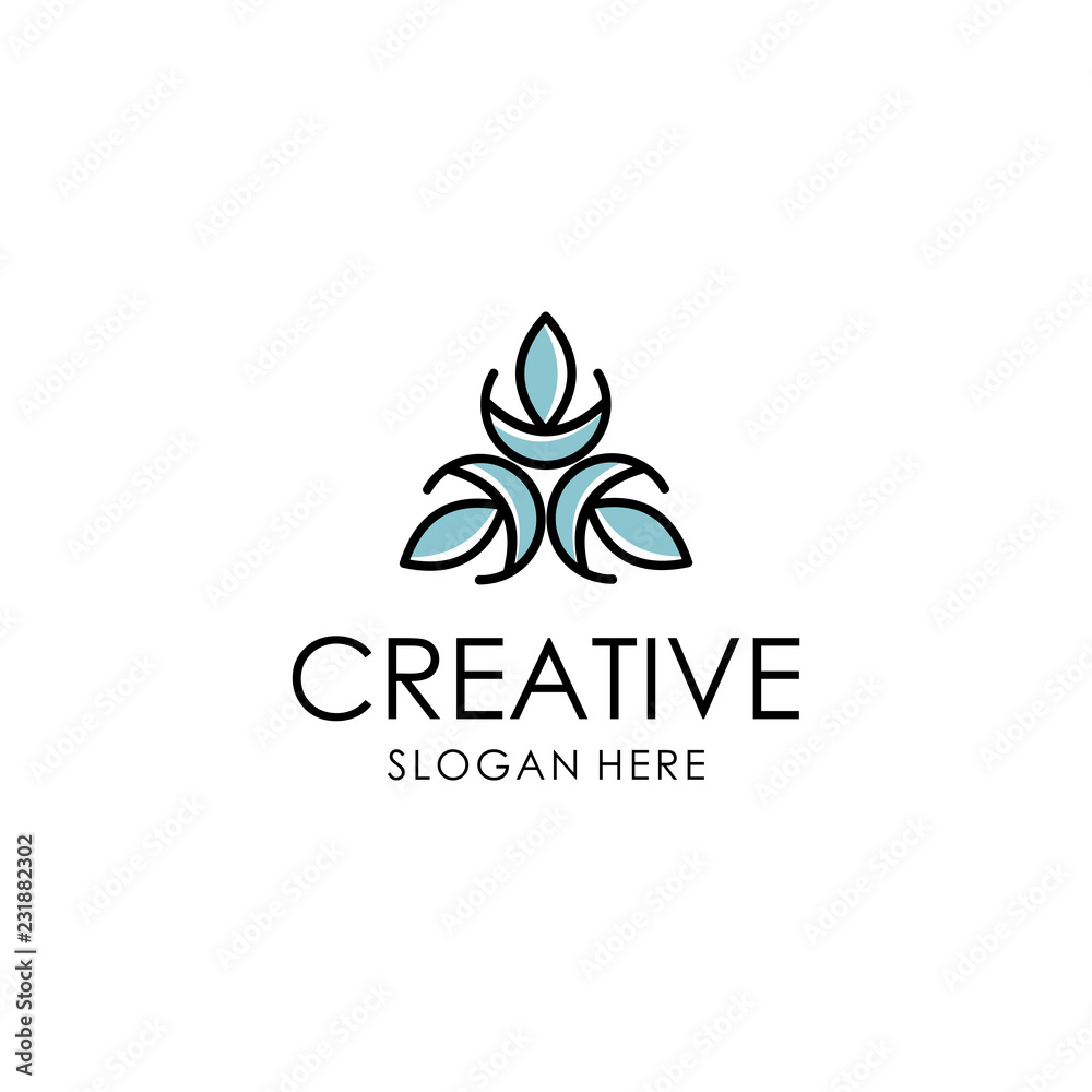 Abstract flower logo design inspiration