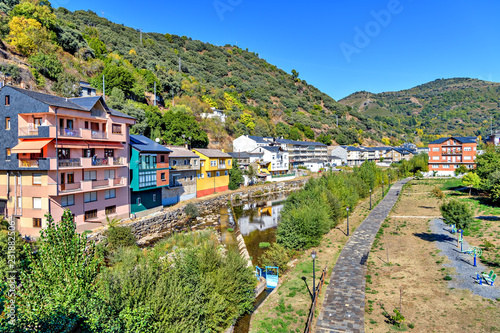 View of Villafranca del Bierzo by river Burbia, a destination on St James Way.