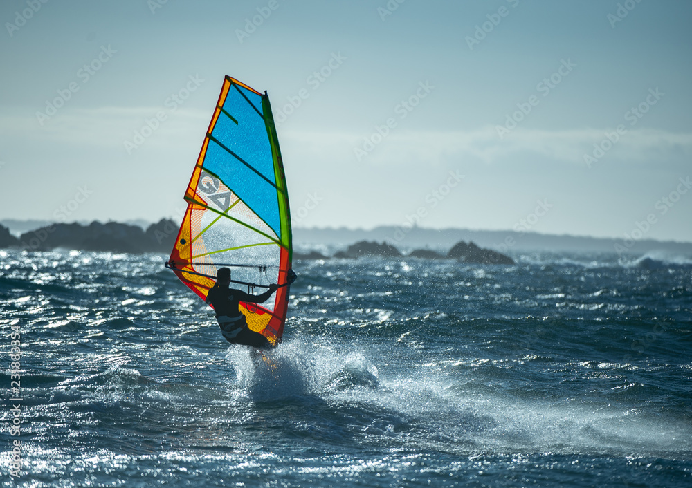 windsurfer in action windsurfer in action