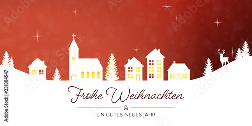 Christmas Greetings - Winter Village - Christmas Landscape