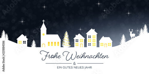 Christmas Greetings - Winter Village - Christmas Landscape