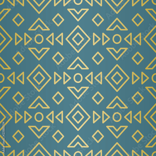 Luxury Geometric Pattern. Seamless Vector Lines. Golden Look.