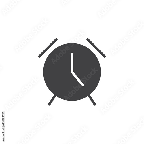 Alarm clock vector icon. filled flat sign for mobile concept and web design. Watch ticker simple solid icon. Time  symbol, logo illustration. Pixel perfect vector graphics