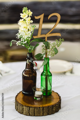 Rustic wedding centerpiece