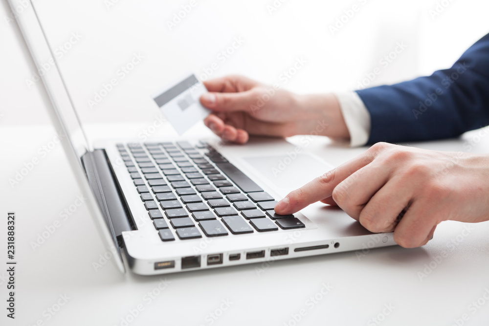 Close Up of businessman hands using laptop computer Close Up of businessman hands using laptop computer