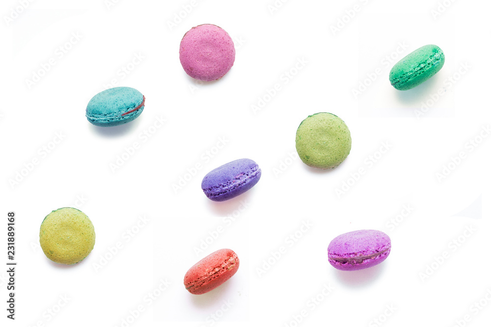 Delicious macaroons on white background Delicious macaroons on white background