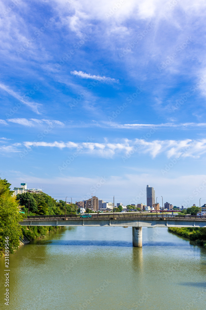 仙台市　愛宕橋付近より広瀬川を望む
