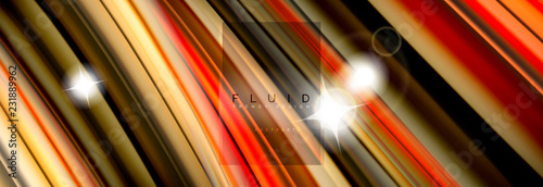 Mixing color waves on black, liquid flowing shapes