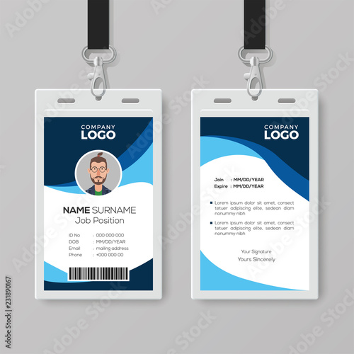 Stylish ID Card with Blue Details