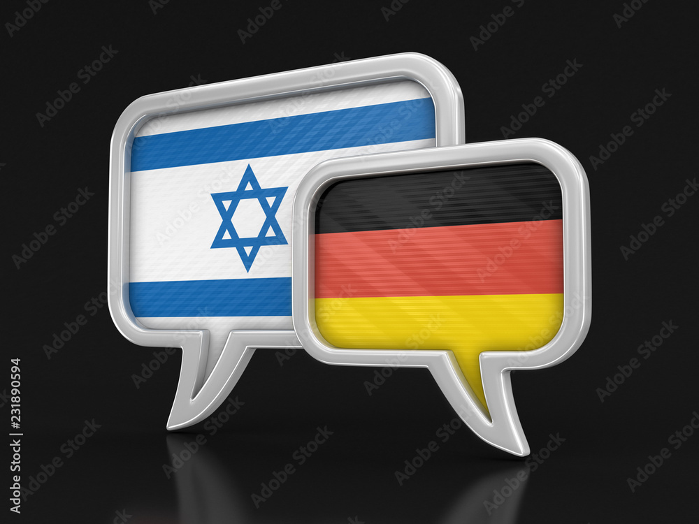 Speech bubbles with flags. Image with clipping path Speech bubbles with flags. Image with clipping path