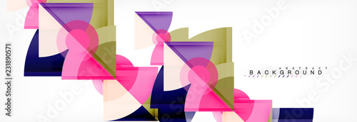 Triangles and circle geometric background