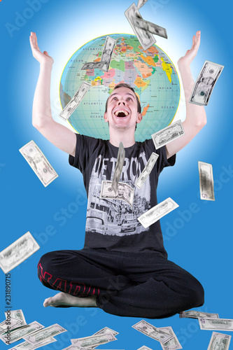 Wallpaper Mural businessman with globe in his hands Torontodigital.ca