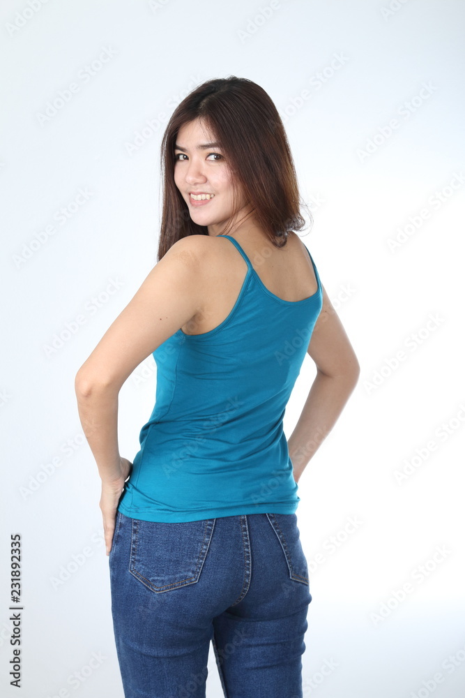 Asian girl in blank t-shirt Asian girl in blank t-shirt
